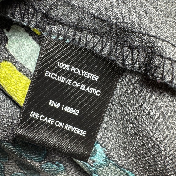 Torrid Blouse Women 1 Teal Abstract Spot Print Tie Back Long Sleeve Peplum - Picture 7 of 8